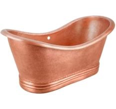 Compact Patina Copper Bathtub For Small Modern Spaces